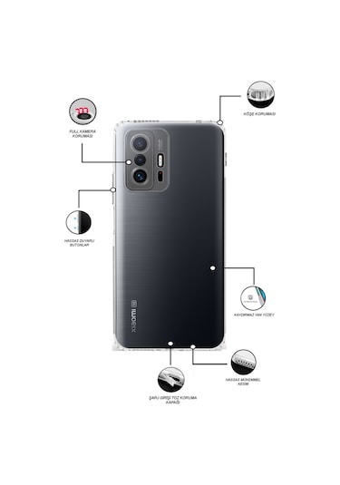 Xiaomi Redmi Note 8 Pro Kılıf Kamera Korumalı Tıpalı Şeffaf Silikon Kapak