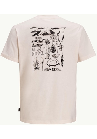Jack Wolfskin Discover T M Erkek T-shirt-28373-krem Krem