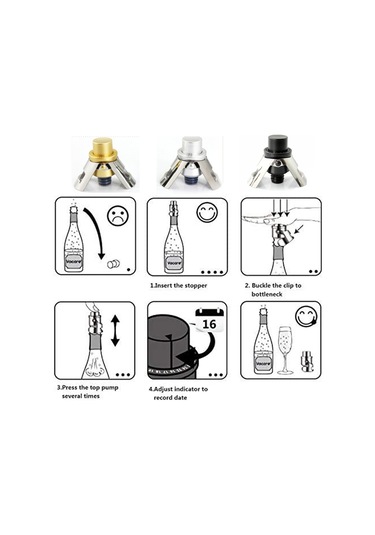 Şampanya Cava Prosecco İçin Vakumlu Şampanya Tıpaları Pompalı Şampanya Mantarları Saver Diğer