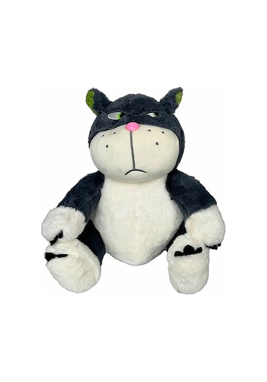 Sinirli Kedi Sabri Peluş Oyuncak 45 Cm Gri