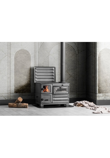 Erendemir Kuzine Soba Siyah Şömine Döküm Soba Em804B-D