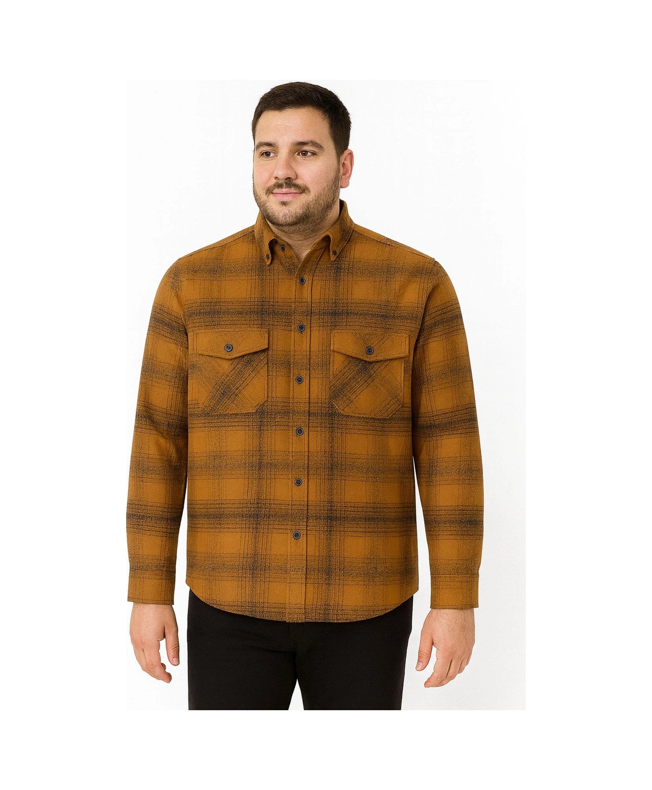 Fabio Cassani Erkek Kışlık Hakiki Oduncu Gömleği - 7403 Gri