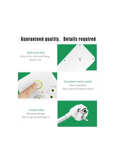 6 Soket 4 Usb 1 Pd Şarj Termal Akım Korumalı Priz 2 Metre Kablo Çoklu Priz 6 Lı Priz 2 M