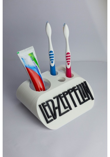 Led Zeppelin - Dekoratif Diş Fırçalık Beyaz
