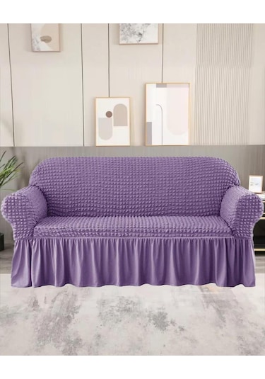 StarMall  Bürümcük Koltuk Örtüsü Kanepe Örtüsü 3lü Bir Adet Lila