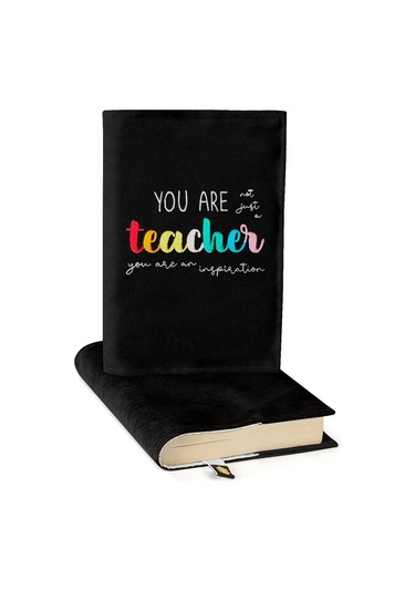 Kitap Kılıfı Nakış Detaylı Öğretmen Temalı - Teacher Siyah