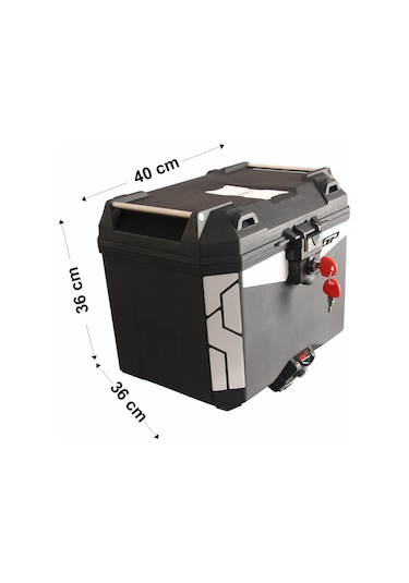 GP Kompozit Universal 33 lt Plastik Motosiklet Çantası Siyah