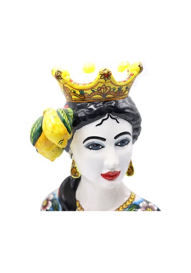 Moor Dekoratif Desenli Büst Heykel