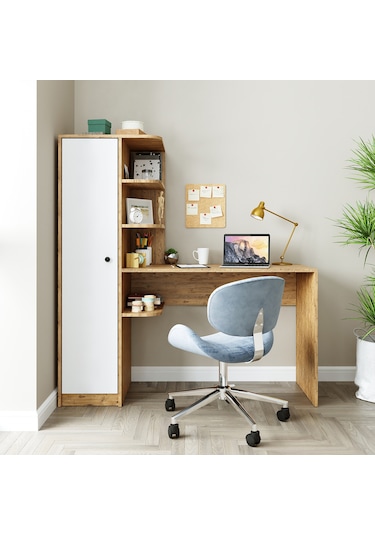 Roma Raflı Çalışma Masası , Çalışma Ofis Masası Sol Dolaplı