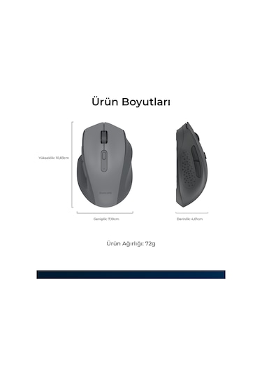 Philips SPK7547 Bluetooth Kablosuz Çift Modlu 4000DPI 7 Tuşlu Optik Mouse