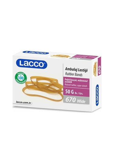 Lacco Ambalaj Paket Lastiği - Geniş - 50 Gr. %100 Kauçuk
