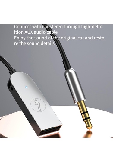 Homyl Araba Bluetooth Alıcısı Usb 2.0 - 3.5mm Jak Araç