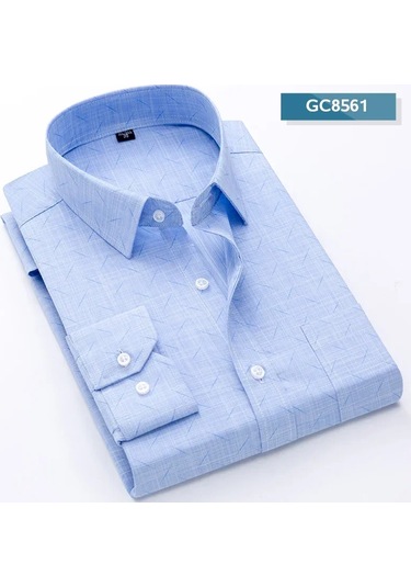 Snapbuy 2024 Erkek Slim Fit Baskılı Gömlek Uzun Kollu Rahat İş Elbisealtın Altın