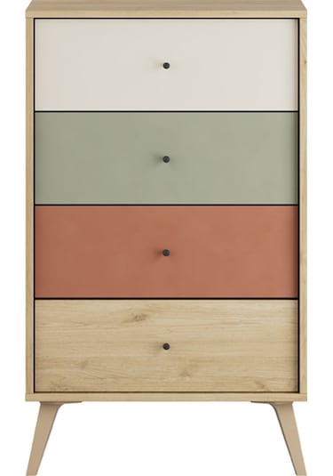 Terra 4 Çekmeceli Şifonyer-florida Meşe/karışık Renk 60x99x44 Cm Meşe