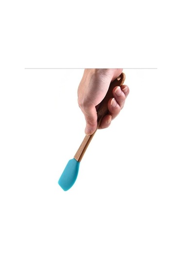 Ulzyvf Yemek Spatulas Spatula Spatula Silikon Silikon Seti Pişirme Pcs Mutfak Mini Mini Makinesi Kulplu Kaşık, Kabuğu İçin Gümüş Fırçası, Ahşap Ahşap 5 5 Xp gümüş