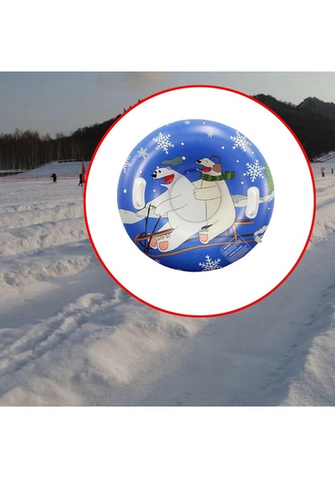 Homyl Şişme Kar Tüpü Kızak Aksesuarları Mavi Karikatür Mavi