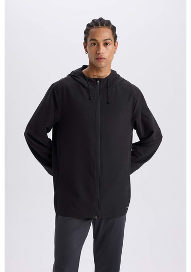 DeFactoFit Regular Fit Kapüşonlu File Astarlı Fermuarlı Mevsimlik Baharlık Mont D6179AX25SPBK81