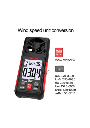 Conventions1 Dijital Anemometre El Rüzgar Hızı Ölçer Gd155