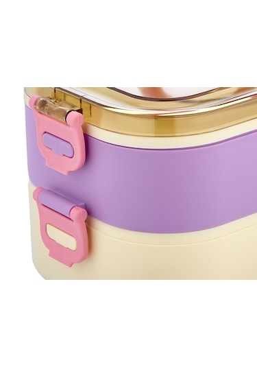 Yeni Nesil Sefer Tası Lunch Box Beslenme Kabı Saklama Kutusu Mor