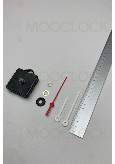 Saat Mekanizması, Akar Sessiz Duvar Saati Mekanizması, 14 Mm Şaft Askılı Kısa Beyaz