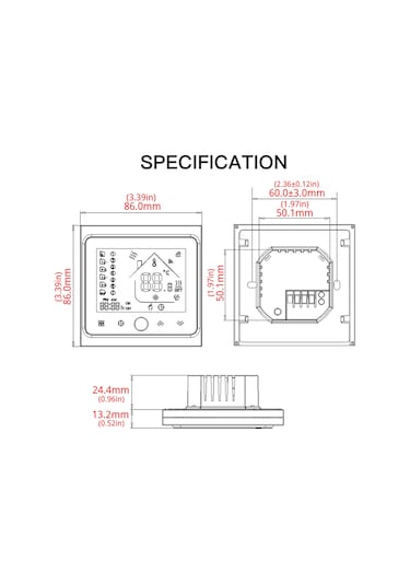 Springsun Akıllı Termostat - Su Ve Gaz Kazanları İçin 5a Sıcaklık Kontrol Cihazı Wi-fi Yok