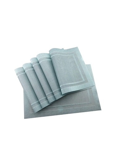 Mavi Tablemat 6 Adet Pvc Mutfak Yemek Placemats Masa Yemeği Mat Coaster Su Geçirmez Masa Pedi Bireysel Danteller Fincan Paspaslar Mavi