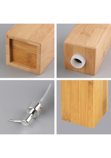 Reedark 220ml Bambu Sıvı Sabunluk - Banyo Ve Mutfak İçin Şık Ve Pratik Pompalı Dispenser Kahverengi