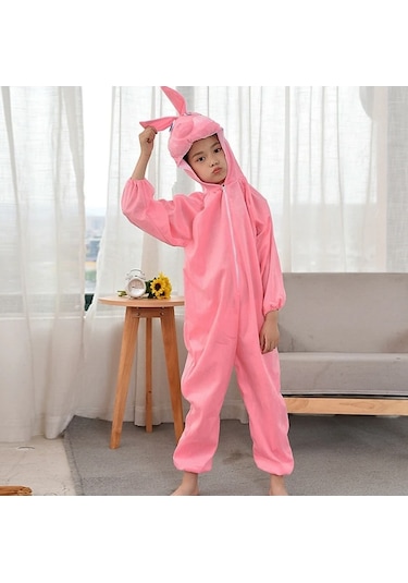 Go İthalat Çocuk Tavşan Kostümü Pembe Renk 4-5 Yaş 100 Cm