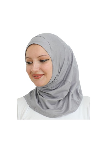 Spor Başörtüsü Kadın Hazır Giyim Türban Viskon Eşarp Şal - Gri Gri