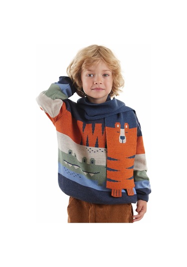 Denokids Kaplan Timsah Erkek Çocuk Atkı Renkli