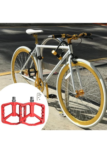 Dolıty Dağ Bisikleti Pedalları Mtb Bisiklet Düz Kırmızı