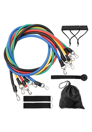 İmvula 11 Parça Latex Direnç Lastiği Seti Kapı Arkası Direnç Bandı Siyah