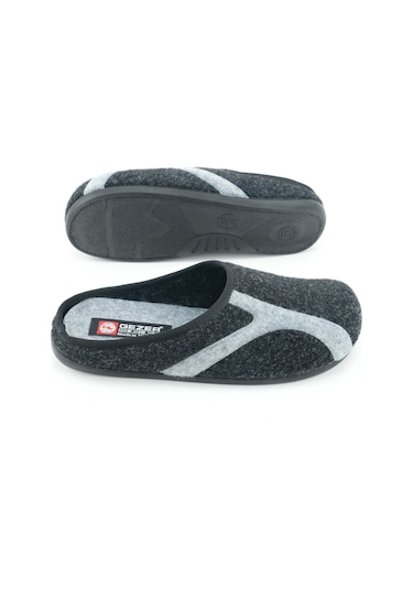 Gezer Kışlık Erkek Pu Alt Taban Çıkarılabilir İç Tabanlıklı Keçe Ev Bahçe Terlik Antrasit