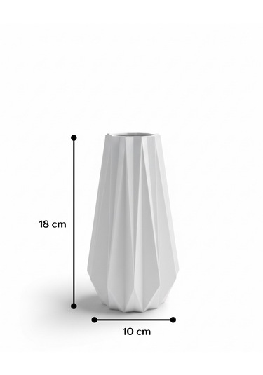 Elana Design Tria Vazo - Modern Tasarımlı Şık Çiçek Vazosu Beyaz
