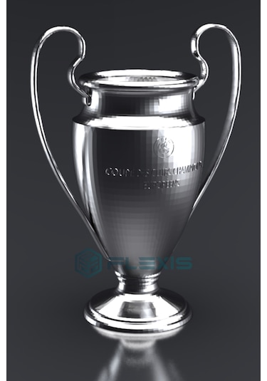 Uefa Şampiyonlar Ligi Kupası Kaliteli Metalik Kaplama 20 Cm Hediyelik Dekoratif Kupa