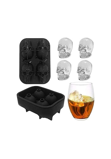 Cbtx Kafatası Kuru Kafa Silikon Yaratıcı Buz Kalıbı Siyah