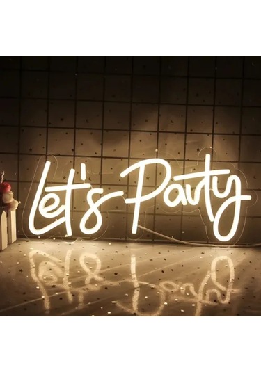 Let's Party Neon Led Tabela Beyaz