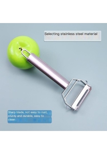 Ev Tipi Çok Fonksiyonlu Meyve Sebze Soyucu Bıçak - Gümüş Renk Gümüş