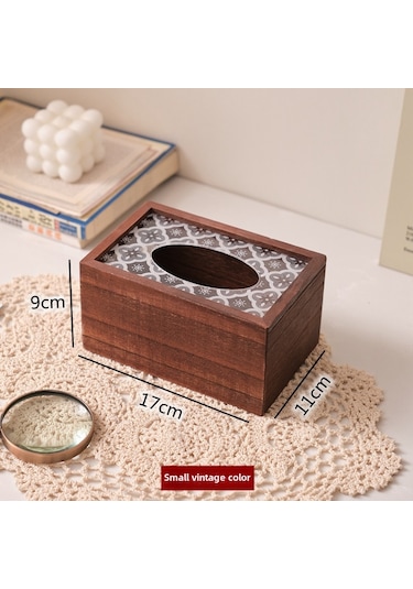 Küçük Retro Renk Mendil Kutusu, Masif Ahşap Çin Retro A
