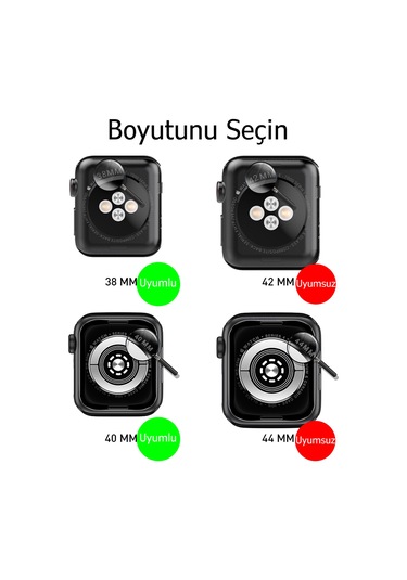 İos Watch Uyumlu  Kordon Watch Kayış 38-40-41mm Uyumlu  Alerjen İçermez Wa03