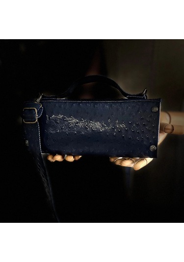 Hakiki Deri, El Yapımı Bayan Çanta, Bayan Cüzdan Larissa V36 Lacivert