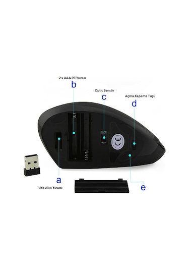 Alfalink Kablosuz Ergonomik Dikey Mouse 1600 Dpı 0011