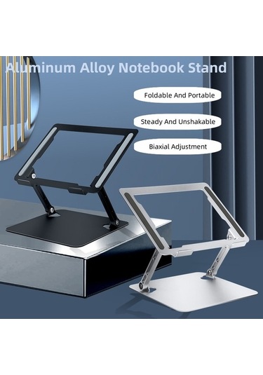 Ebitda Kaliteli Alüminyum Masaüstü Dizüstü Bilgisayar Braketi - Katlanabilir, 17,3 İnç, Gri