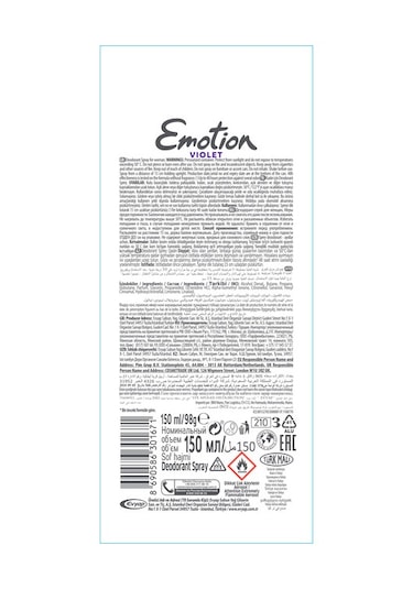 Emotion Violet Kadın Sprey Deodorant 3 x 150 ML