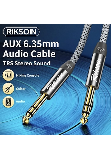 Riksoin 3- Metre 6.5mm - 6.5mm Gitar Enstrüman Ses Kablosu
