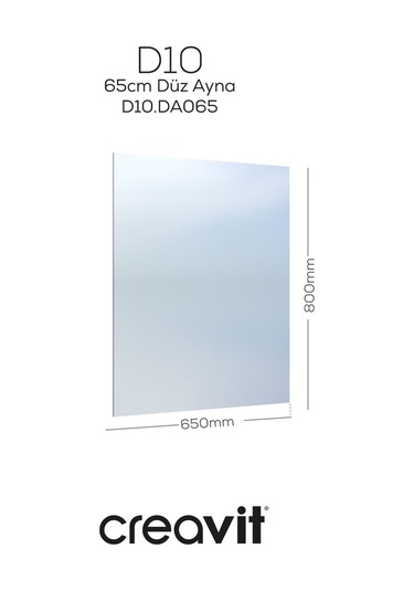 D10 65 Cm Düz Ayna Beyaz