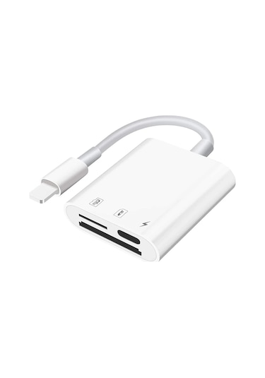 Teltree İphone Uyumlu Ve İpad Uyumlu İçin Çift Slotlu Sd Kart Okuyucu - Hızlı Veri Aktarımı Ve Şarj İmkanı