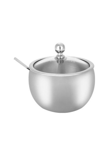 Paslanmaz Çelik Şeker Kase Baharat Kavanoz Çeşni Pot Spice Konteyner Kapak Kaşık Mutfak Aletleri Gadgets Canlı Cuet Şeker & Amp Amp Krema Tencere 3 Kaşık Klipsli