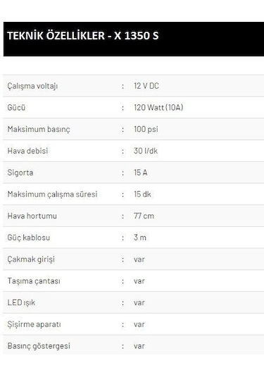 Karona Italy - Çakmaklı Mini Kompresör - X1350s