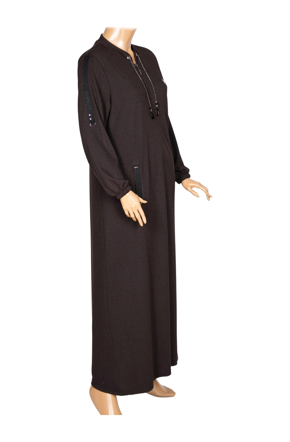 Hesna Kadın Zeren Büyük Beden Baharlık Boydan Kahverengi Pardesü Kahve